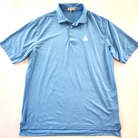 Peter Millar Other - Peter Millar Summer Comfort Men's Blue White Golf Polo Shirt Pine Tree Logo XL